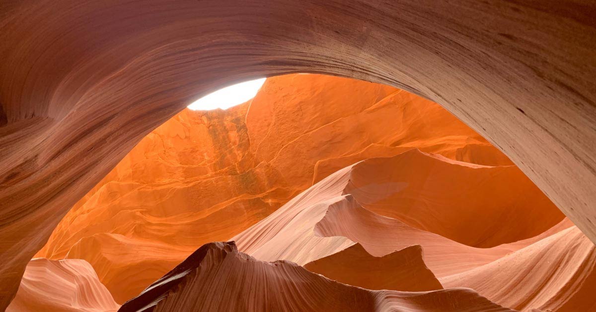Photo taken of Lower Antelope Canyon arch during midday
